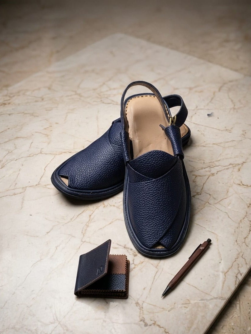 Navy Textured Peshawari